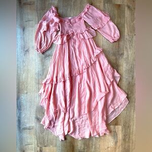 Spell & the Gypsy collective Blush Off Shoulder Ruffle Maxi Dress Boho Romantic